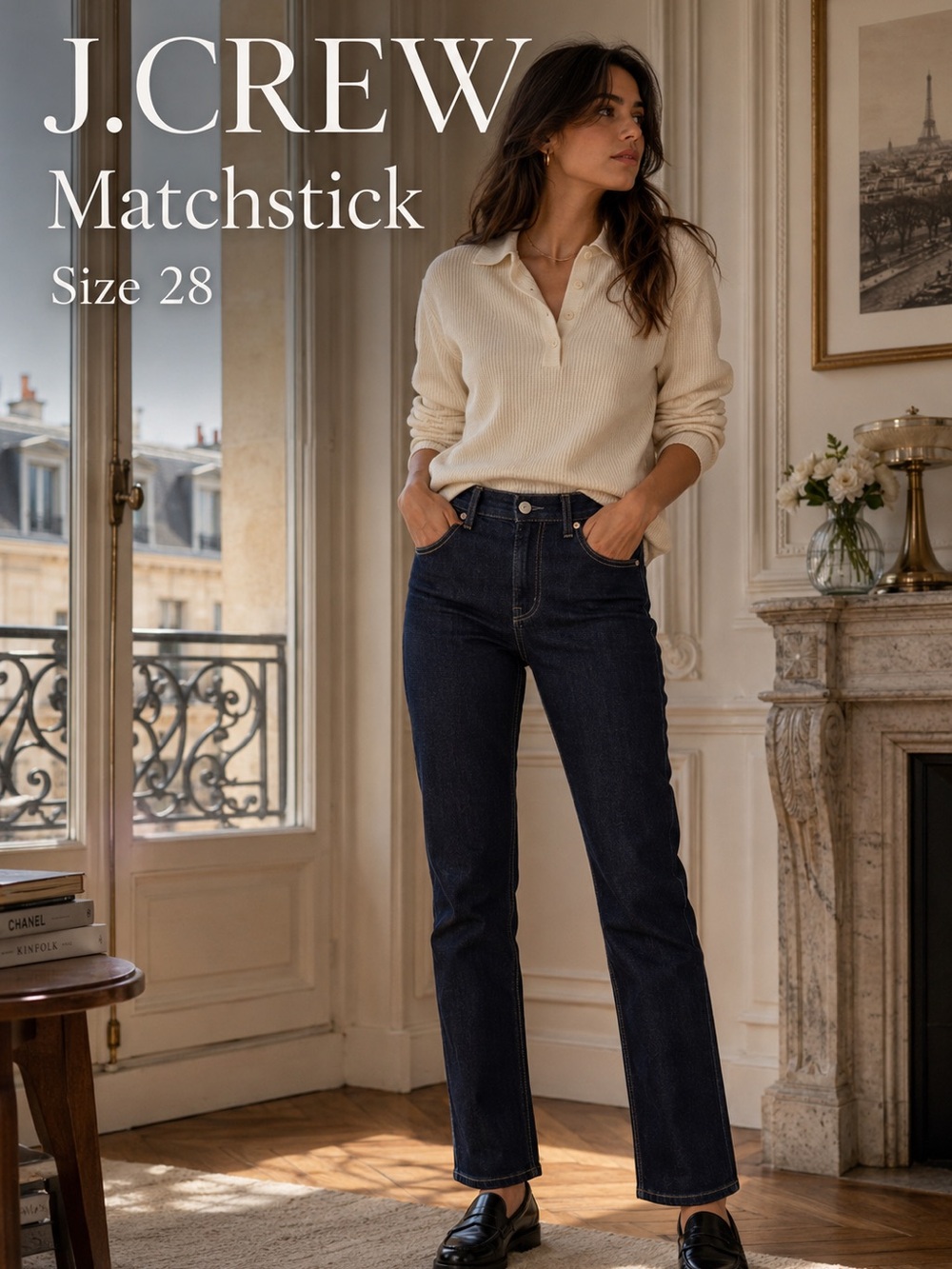 J.Crew Matchstick Dark Wash Slim Straight Jeans USA Made Size 28